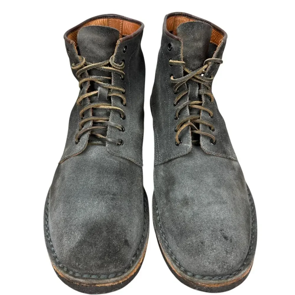 Frye Mens 13 Suede Lace Up Boots Dark Grey Charcoal Ankle Work Heritage D